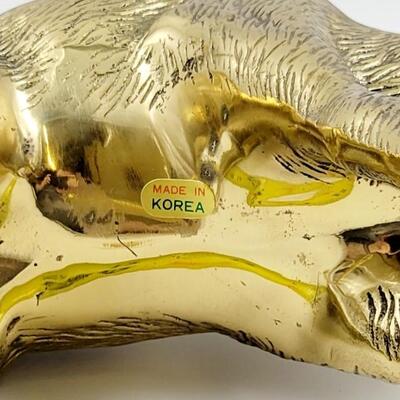FANTASTIC VINTAGE LARGE BRASS FAWN FIGURINE-MADE IN KOREA