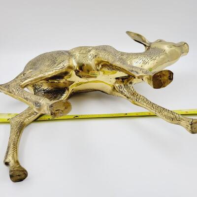 FANTASTIC VINTAGE LARGE BRASS FAWN FIGURINE-MADE IN KOREA