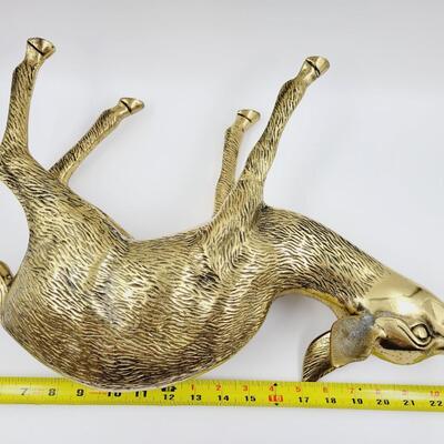 FANTASTIC VINTAGE LARGE BRASS FAWN FIGURINE-MADE IN KOREA