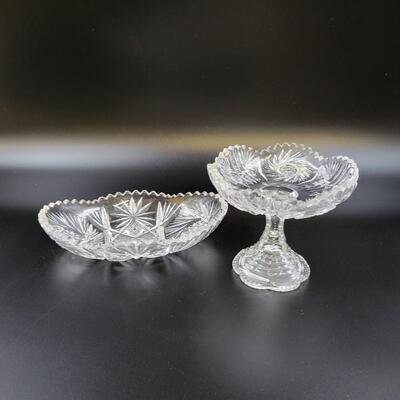VINTAGE PINWHEEL CRYSTAL CUT CANDY DISHES LOT