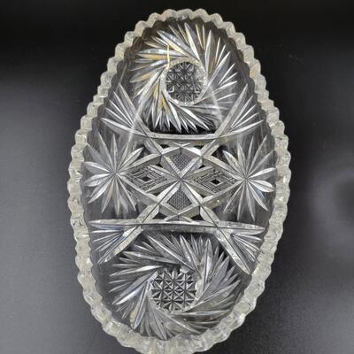 VINTAGE PINWHEEL CRYSTAL CUT CANDY DISHES LOT