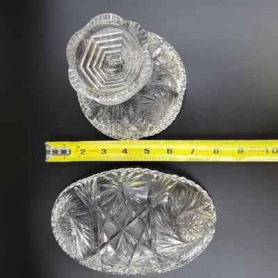 VINTAGE PINWHEEL CRYSTAL CUT CANDY DISHES LOT