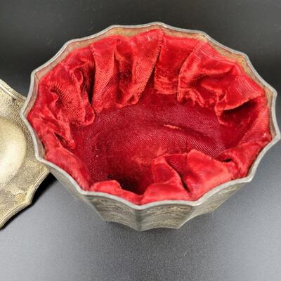 GODINGER 1991 SILVER PLATED RED VELVET LINED JEWELRY TRINKET BOX