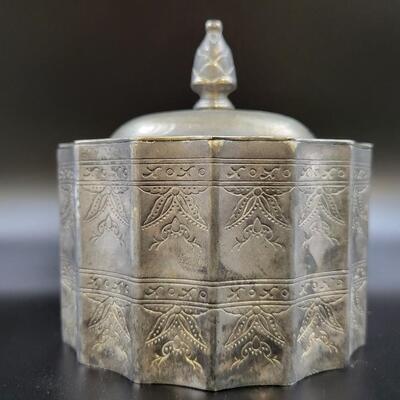 GODINGER 1991 SILVER PLATED RED VELVET LINED JEWELRY TRINKET BOX
