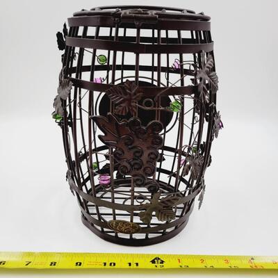 GREAT METAL BARREL BASKET FOR WINE CORK COLLECTING