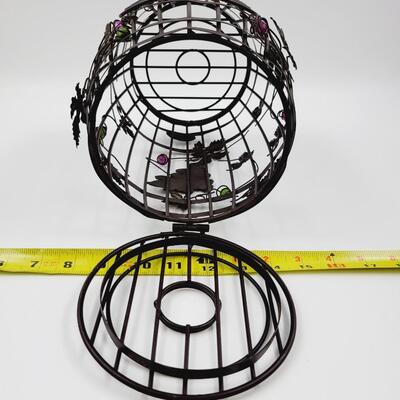 GREAT METAL BARREL BASKET FOR WINE CORK COLLECTING