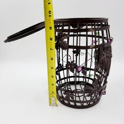 GREAT METAL BARREL BASKET FOR WINE CORK COLLECTING