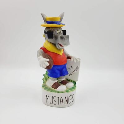 1972 MCCORMICK SMU MUSTANGS FOOTBALL MASCOT DECANTER