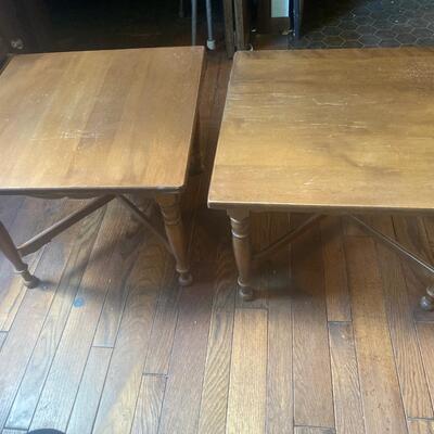 L3 2 small end tables, Height is 16 inches, width is 21 inches, 21â€ deep legs need strengthening
