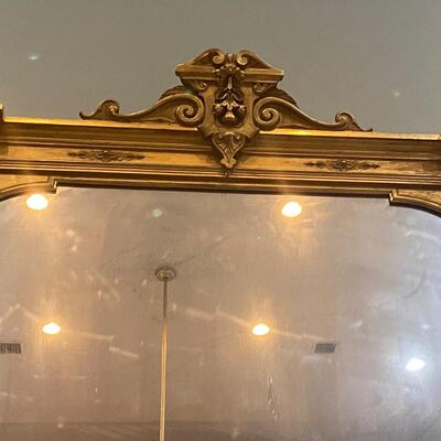 Antique ornate very large mantle or parlor mirror - READ DETAILS