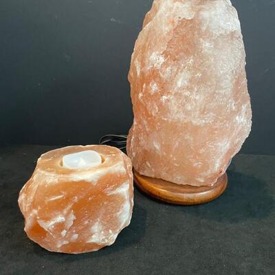 Lot 73 Himalayan Pink Salt Lamp and votive
