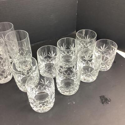 D1009 Set of 16 Lenox "Charleston" Crystal High and Lowball Glassware