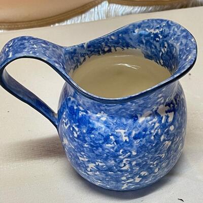 Vintage Stangl Blue Spongeware Town and Country Pitcher