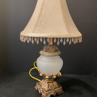 Lot 79 Gold Leaf Mirror and Small Lamp