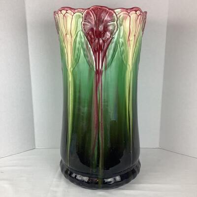 A1014 Antique Art Nouveau Majolica  Umbrella Stand