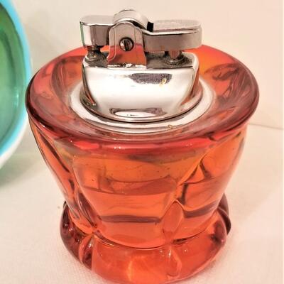 Lot #5  Pair of MidCentury Glass Table Lighters - one is Murano