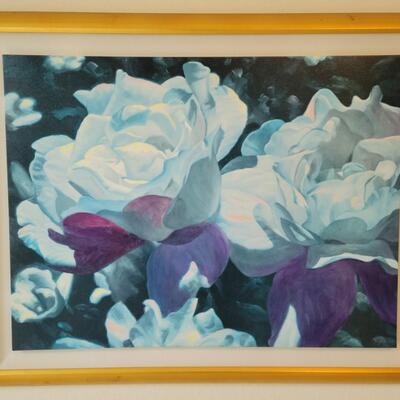 Peony Solo by Michael Gerry, Hand enhanced Lithograph, Signed 81/750