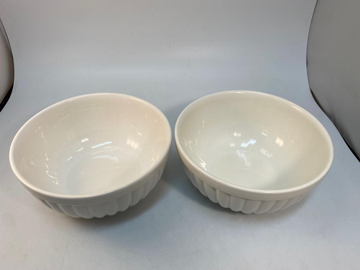 Pair of Retro Ceramic Cookware Bakeware Bowls