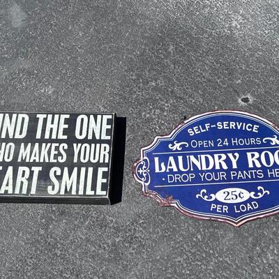 Two home decor signs