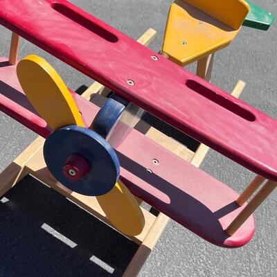 Wooden childâ€™s airplane rocker