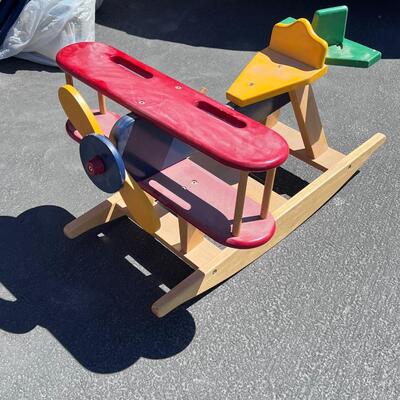 Wooden childâ€™s airplane rocker