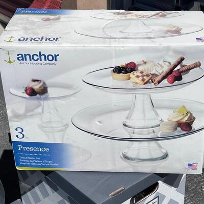 3 tier glass serving platter