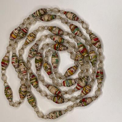 Artisan Nepali Long Beaded necklace made from Paper