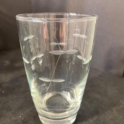 Lot 123 Etched Glass Drinking Glasses