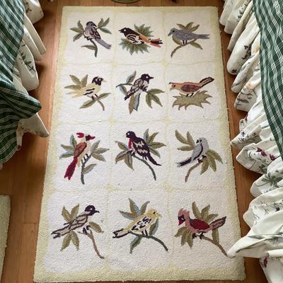 Lot. C - 1071.  Vintage 'Bird' Hooked Rug