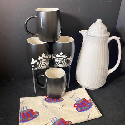 Lot 127 Starbucks Mugs & Thermal Carafe