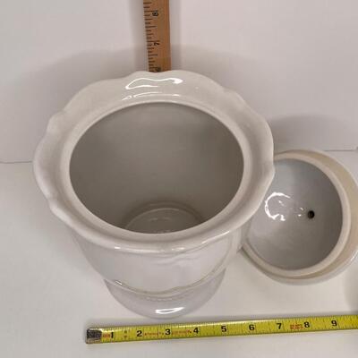 White Porcelain Canister with plastic Seal