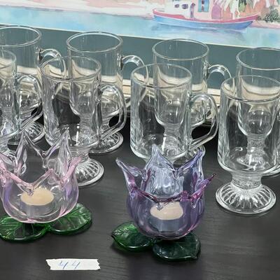 Irish Coffee mugs and Candle Holder