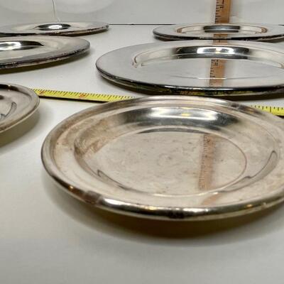 Silver plated trays/saucers and coasters 2 sizes