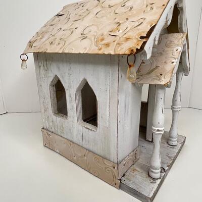 Metal Roof on Wooden Bird House