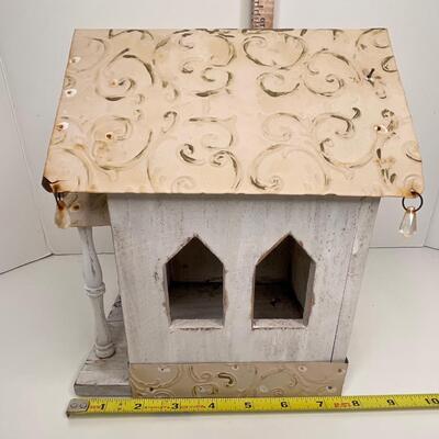 Metal Roof on Wooden Bird House