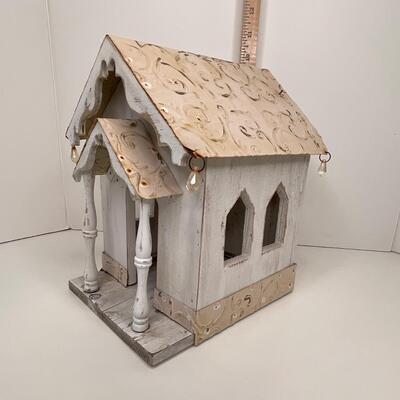 Metal Roof on Wooden Bird House