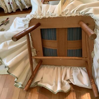 Lot C - 1125. Vintage Maple Ladder-back Chair with Custom Handmade Cushion Covering