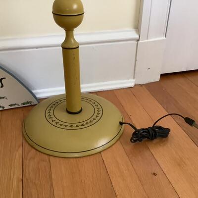 Lot C - 1126. Vintage Toleware Floor Lamp & Over the Door â€œ Welcome â€œ Sign