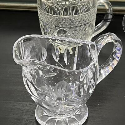 Crystal Creamers and mini glass