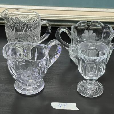 Crystal Creamers and mini glass