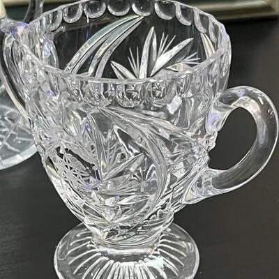 Christmas Bowl, Oil Holder, Vintage Figurine and Crystal Creamer