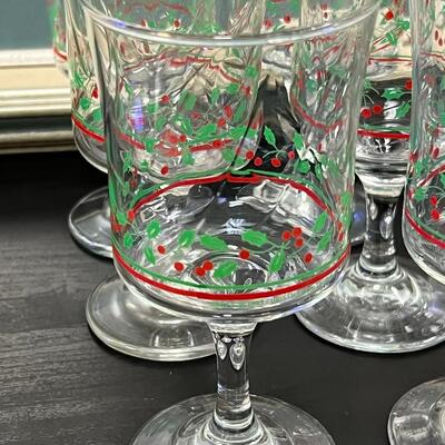 Vintage 1987 Arby's Christmas Wine Glass With Gold Rim