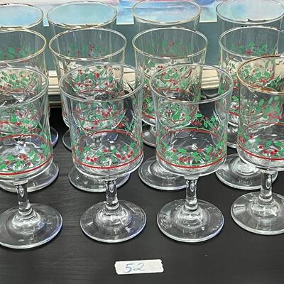 Vintage 1987 Arby's Christmas Wine Glass With Gold Rim