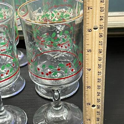 Vintage 1987 Arby's Christmas Wine Glass With Gold Rim