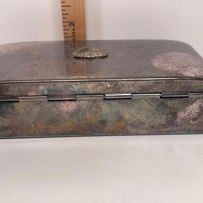 Silver Plated Jewelry Box with Royal Blue Velvet Interior