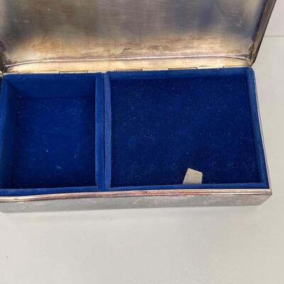 Silver Plated Jewelry Box with Royal Blue Velvet Interior