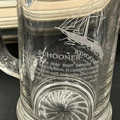 Vintage Long John Silvers Etched Glass Mug