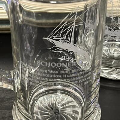 Vintage Long John Silvers Etched Glass Mug