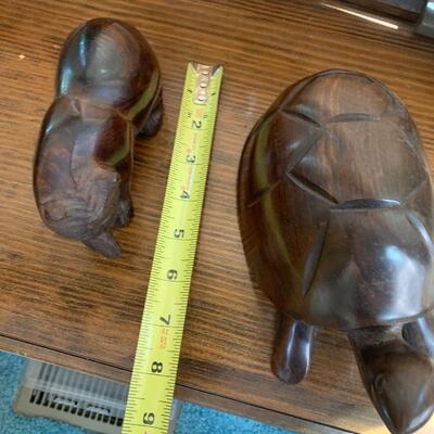 Hand Carved Ironwood Turtle & Bear