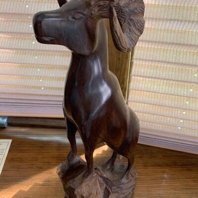 Hand Carved Ironwood Mountain Goat